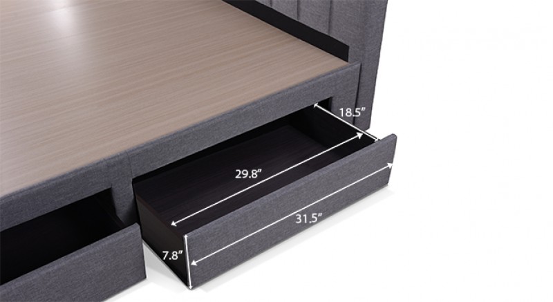 LEMON UPHOLSTERED STORAGE BED Queen Size